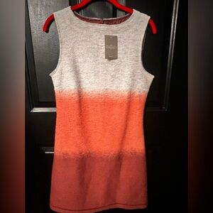 Elegant Gradient Mini Dress - Gray, Orange, Red